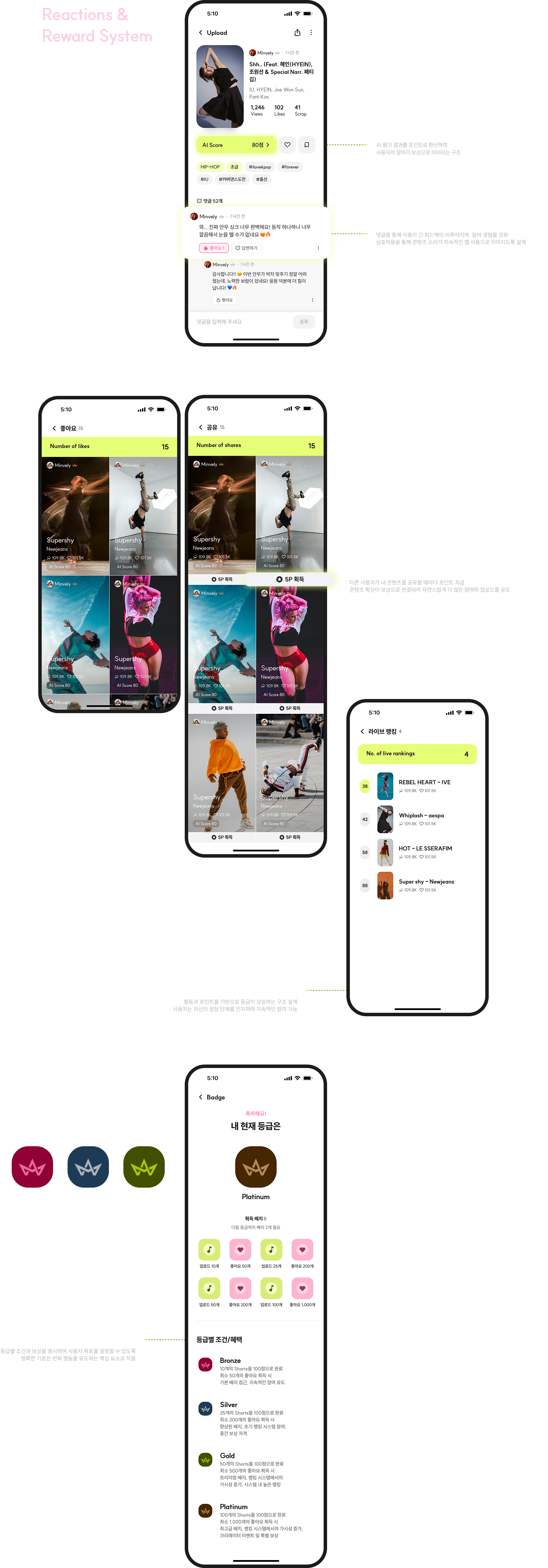 Shorts Detail & My Page UI 목업