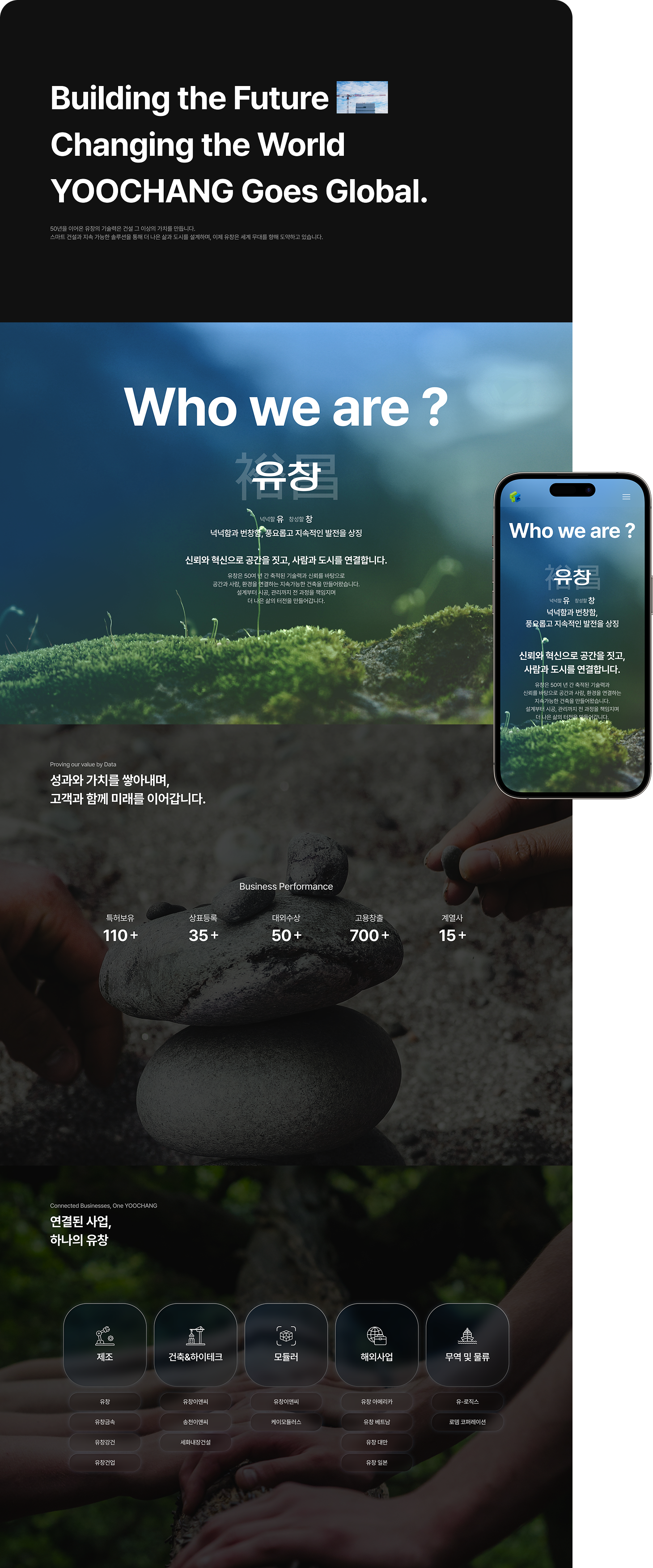 Who we are Yoochang 메인 페이지