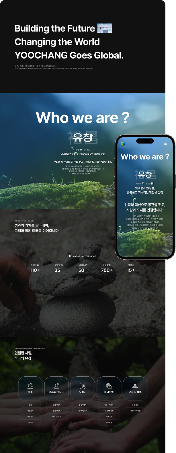 Who we are Yoochang 메인 페이지